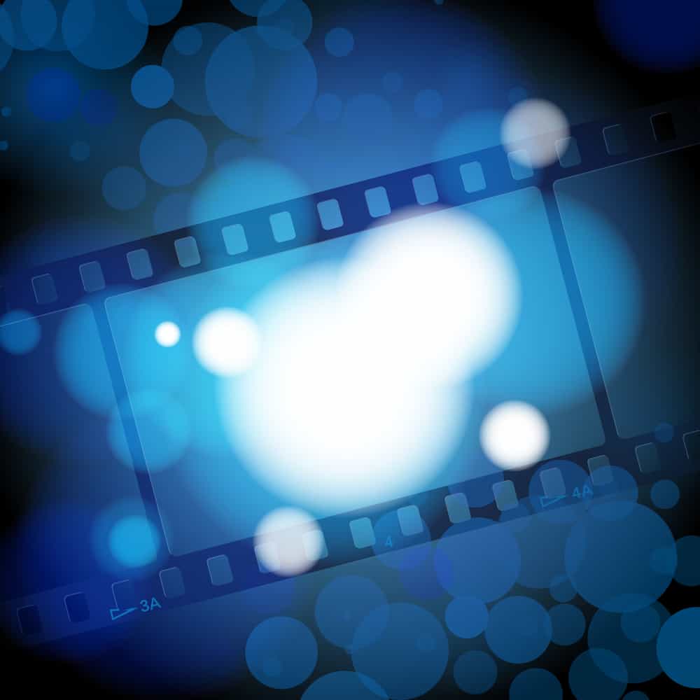 vector: movies film blue light background